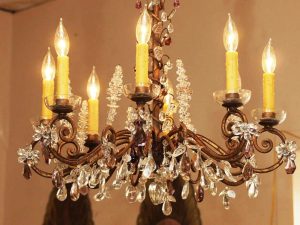 Antique Crystal Chandelier Lamp