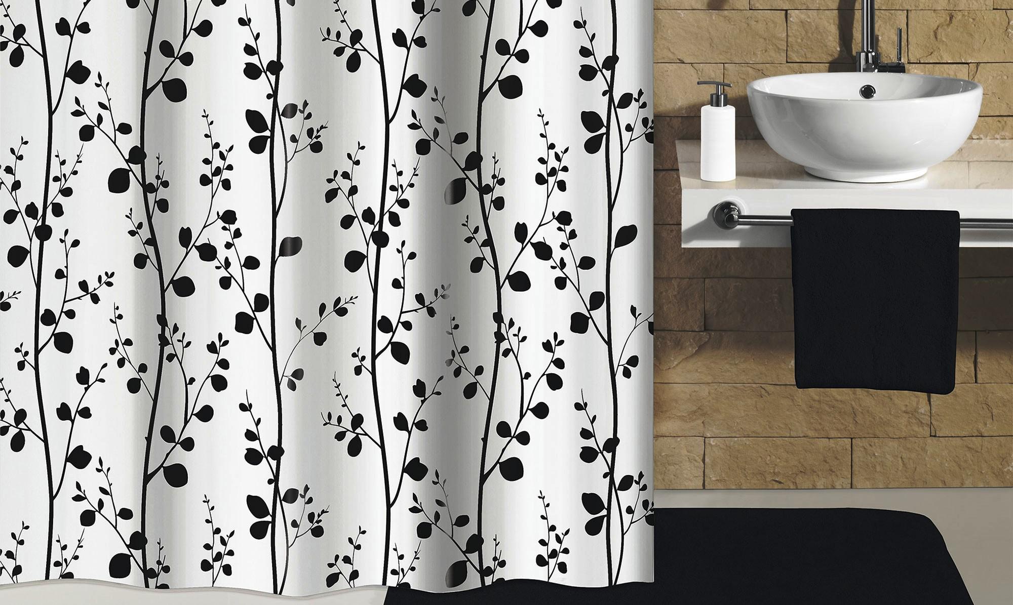 Black And White Shower Curtain Set