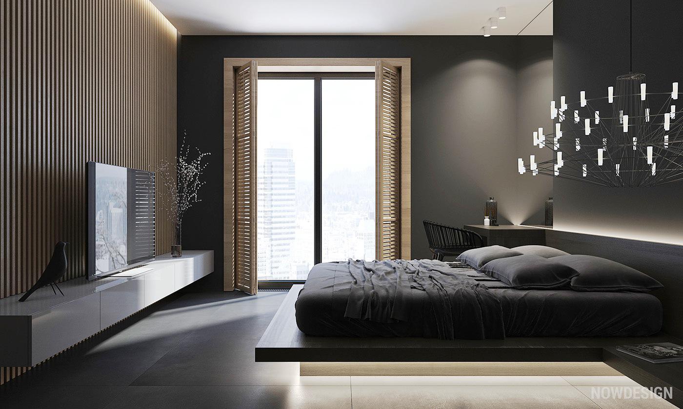 Black Bedroom Walls White Stripped — Randolph Indoor and Outdoor Design