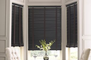 Black Wood Window Blinds