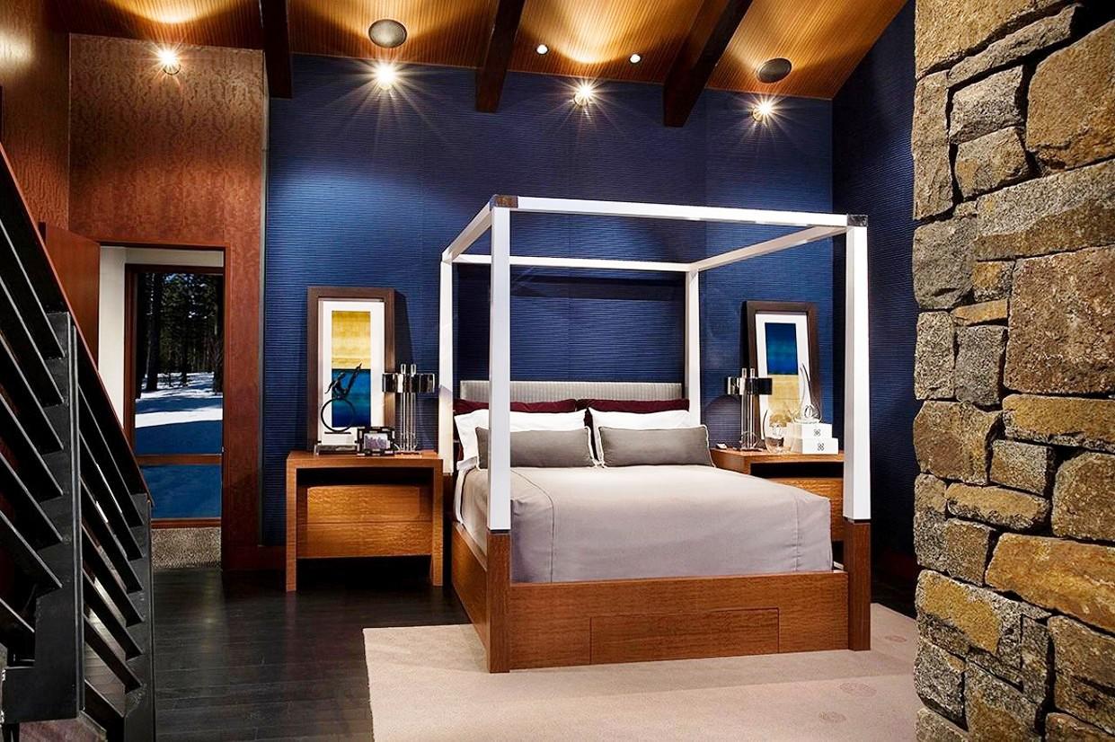 Blue Accent Wall Bedroom