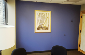 Blue Accent Wall Office