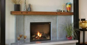 Concrete Fireplace Wall