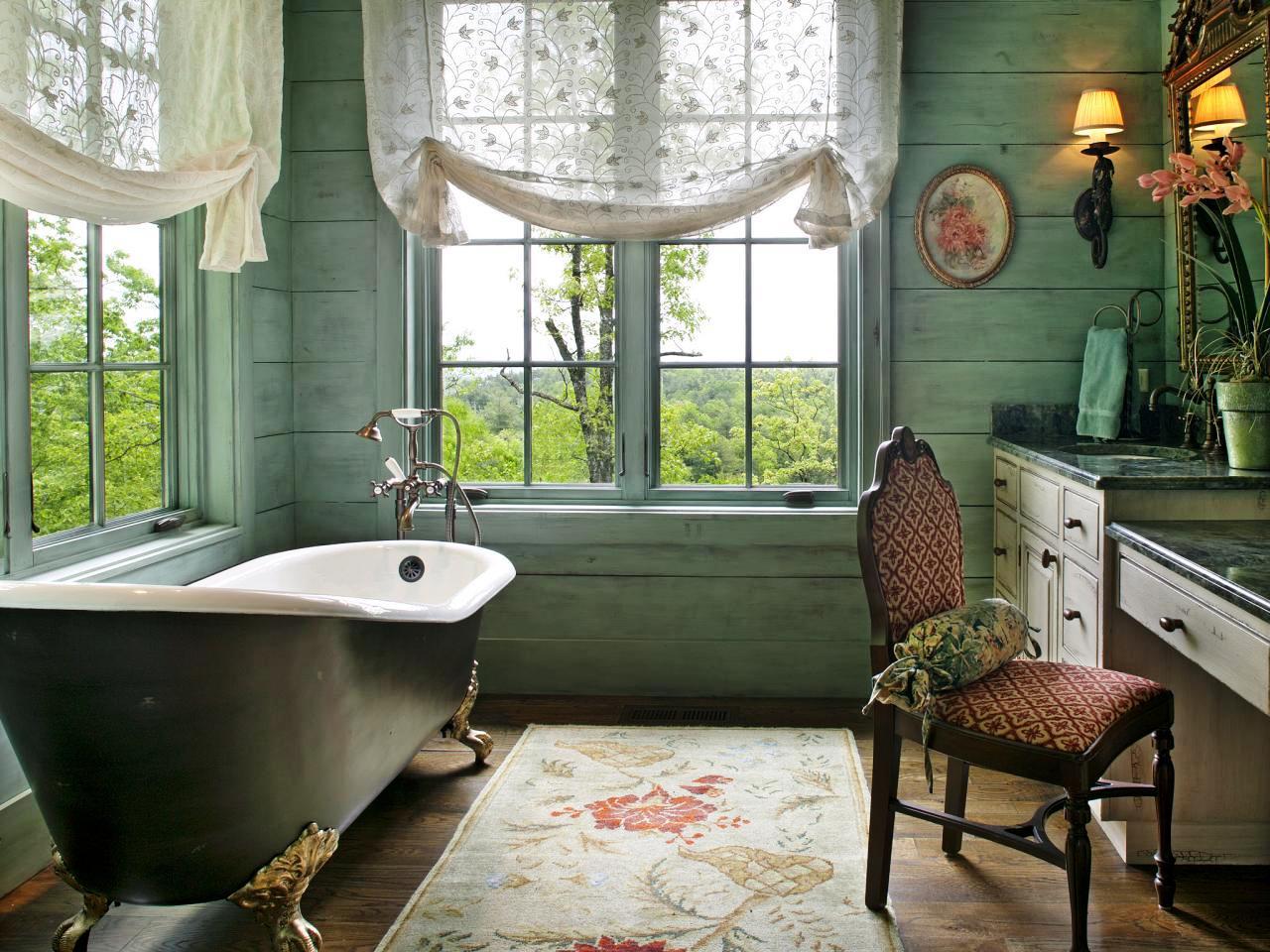 Country Bathroom Curtain Ideas
