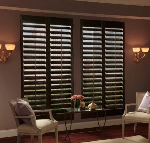 Dark Wood Window Blinds