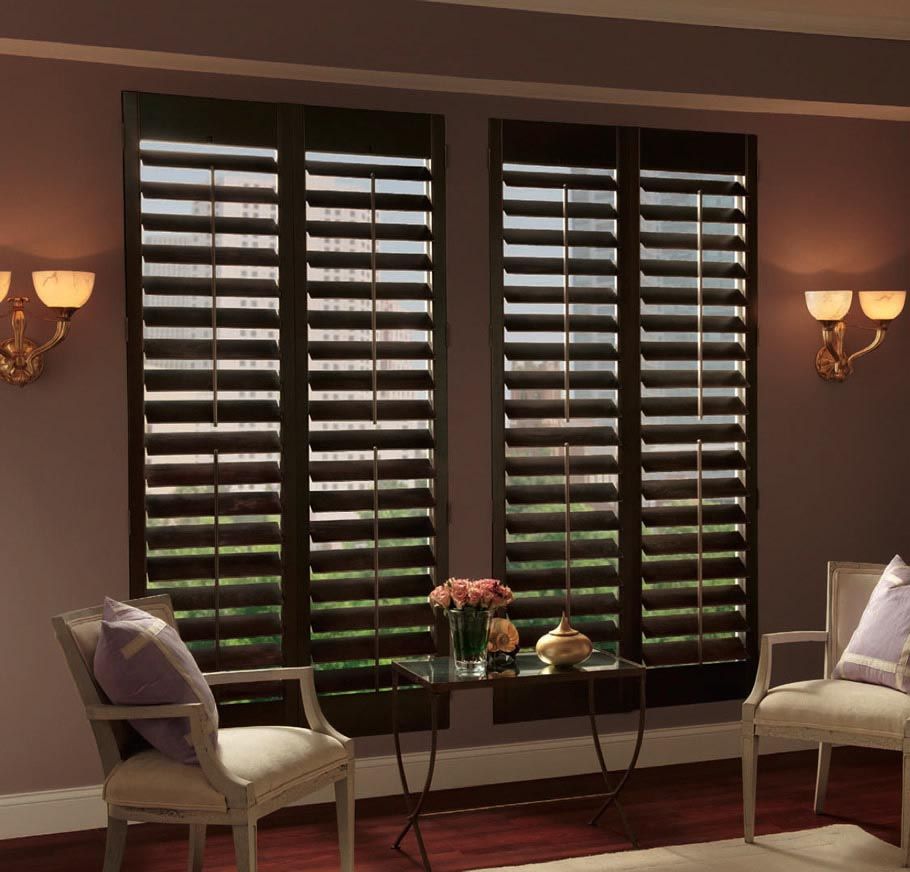 Dark Wood Window Blinds — Randolph Indoor and Outdoor Design