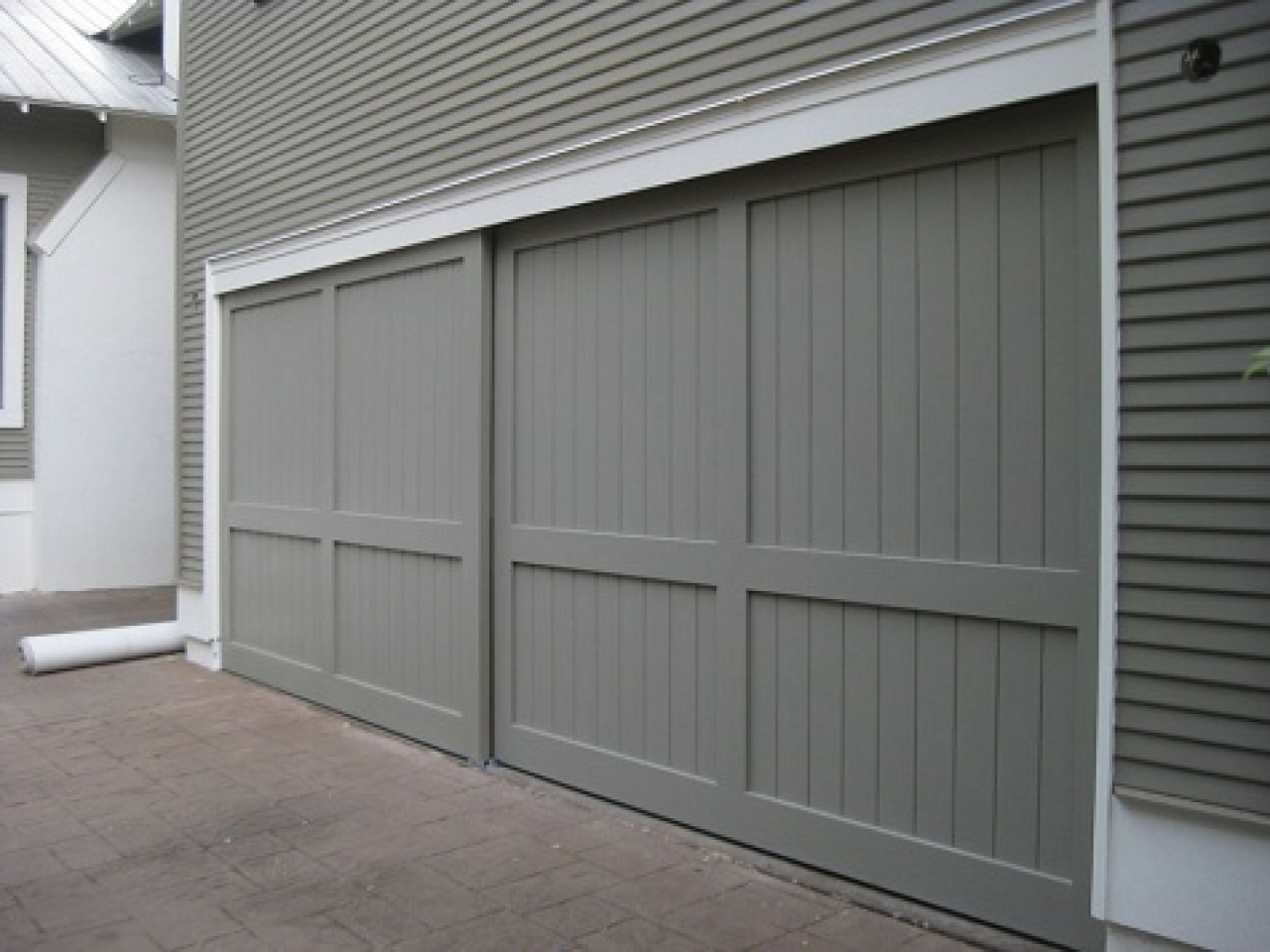 Gray Sliding Garage Doors