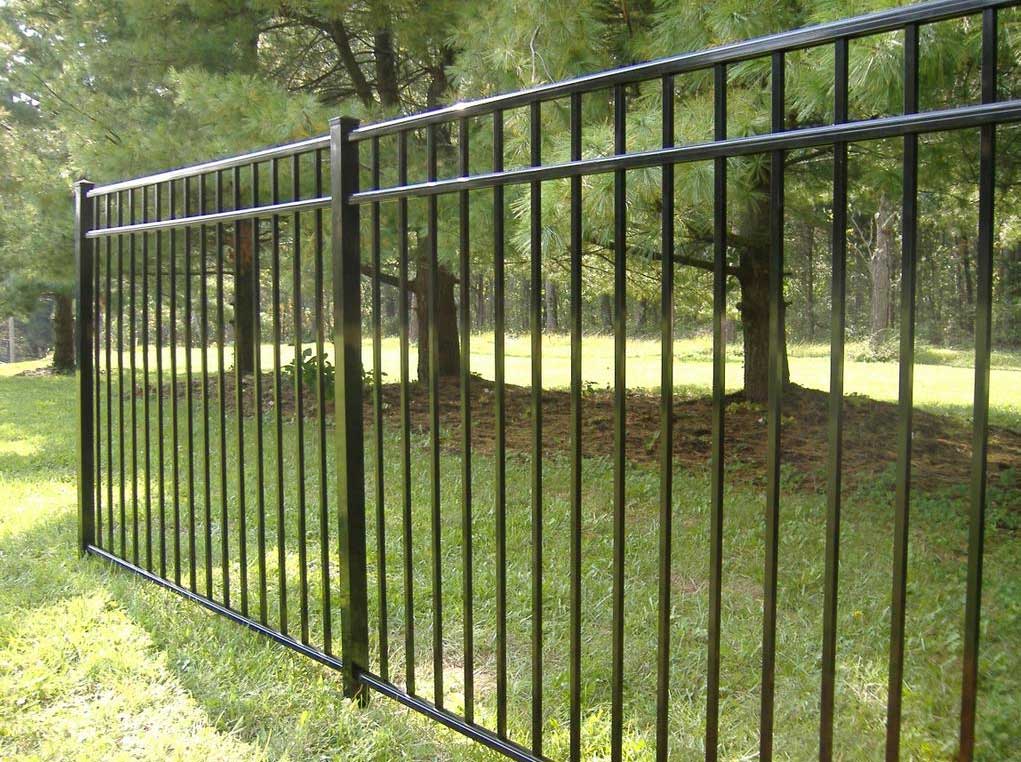 High Black Metal Fence — Randolph Indoor and Outdoor Design