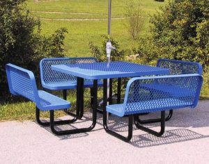 Metal Picnic Tables With Umbrellas