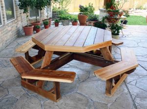 Octagon Cedar Picnic Table