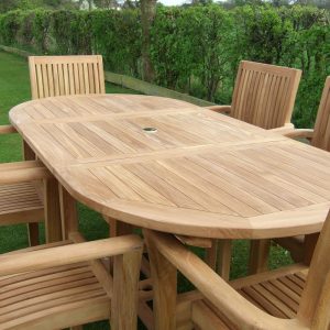 Oval Teak Outdoor Dining Table