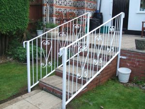 Painted Iron Exterior Stair Railings