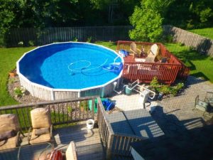 Round Above Ground Pool Landscaping