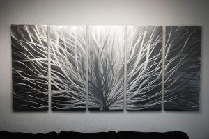 Silver Abstract Metal Wall Art