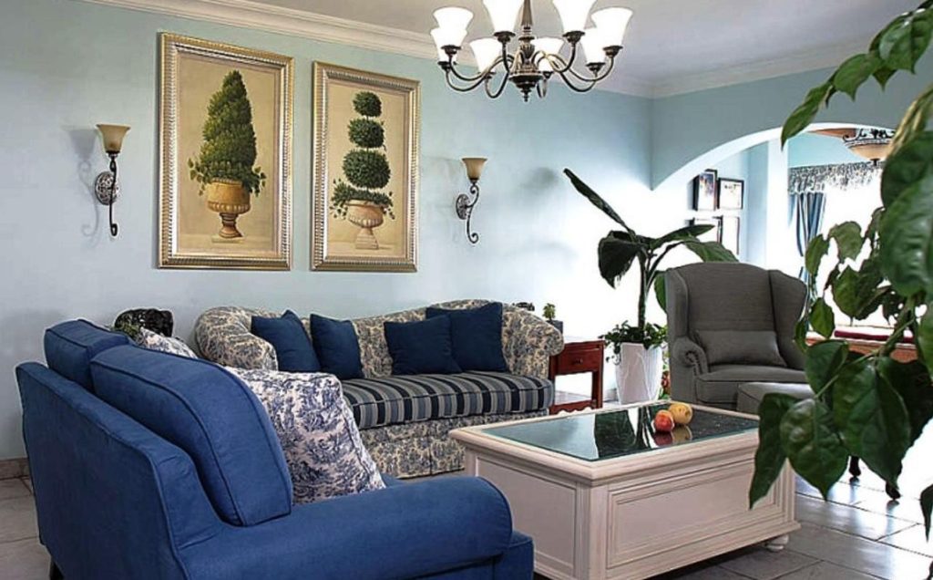 Slate Blue Living Room Walls — Randolph Indoor and Outdoor Design