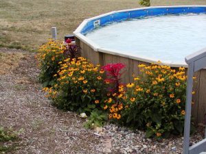 Above Ground Pool Landscaping Stone