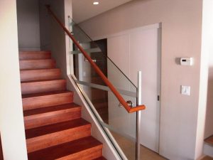 Glass And Wood Stair Railing