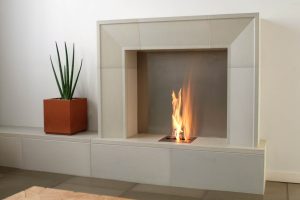 Concrete Board Around Fireplace