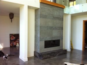 Contemporary Concrete Fireplace