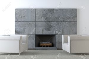 Modern Concrete Fireplace