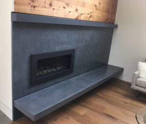 Unique Concrete Fireplace