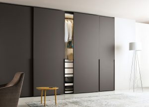 Grey 3 Panel Sliding Closet Doors