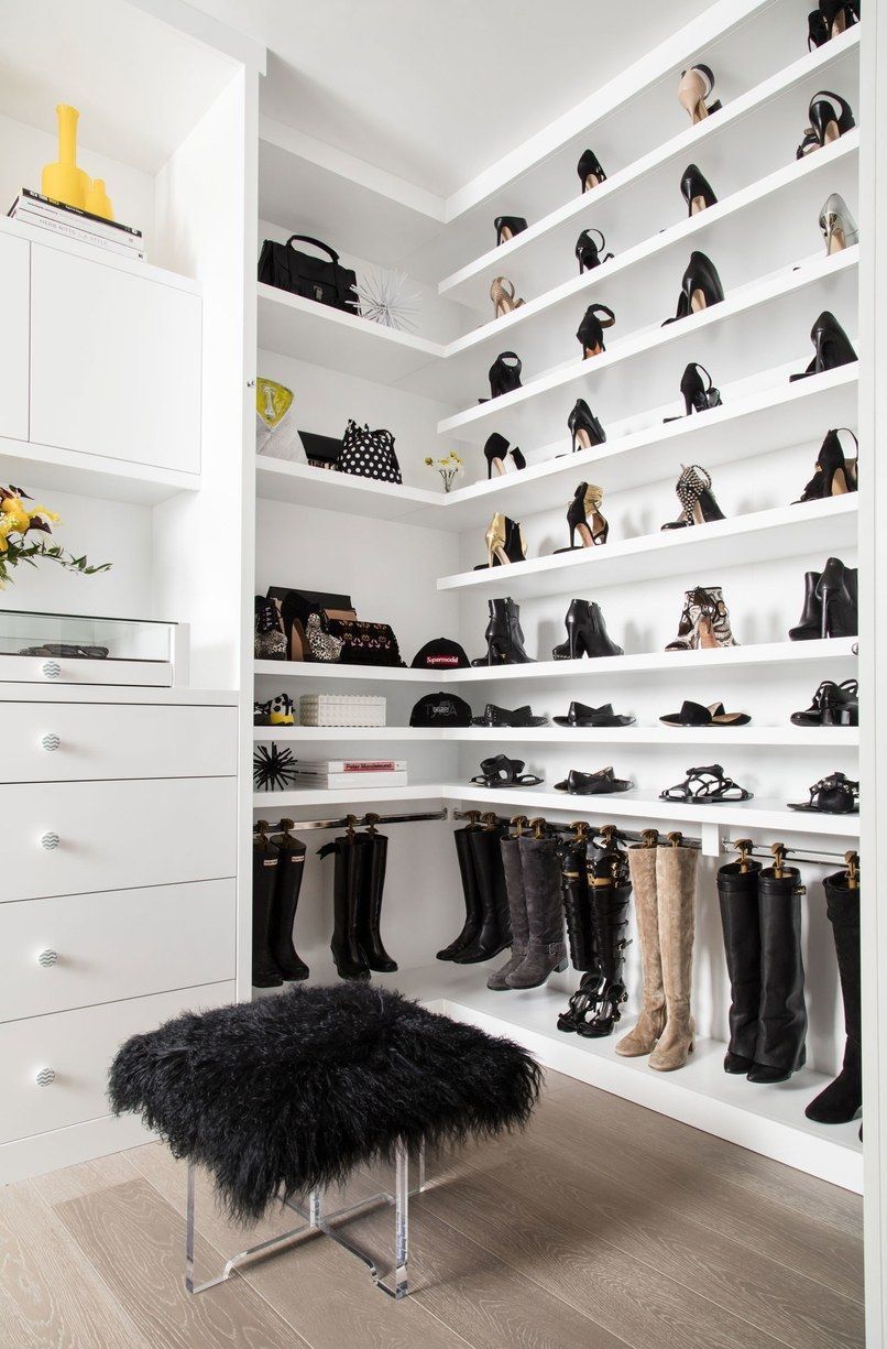 White Closet Shelf Shoe Organizer