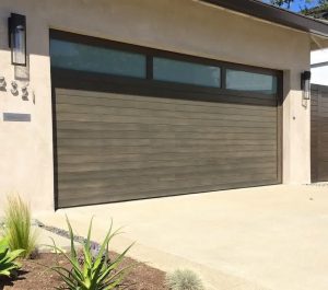 Contemporary Cedar Garage Doors
