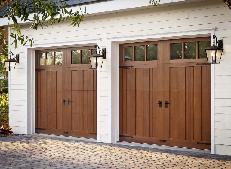 Faux Wood Garage Door Update With Stain — Randolph Indoor and Outdoor