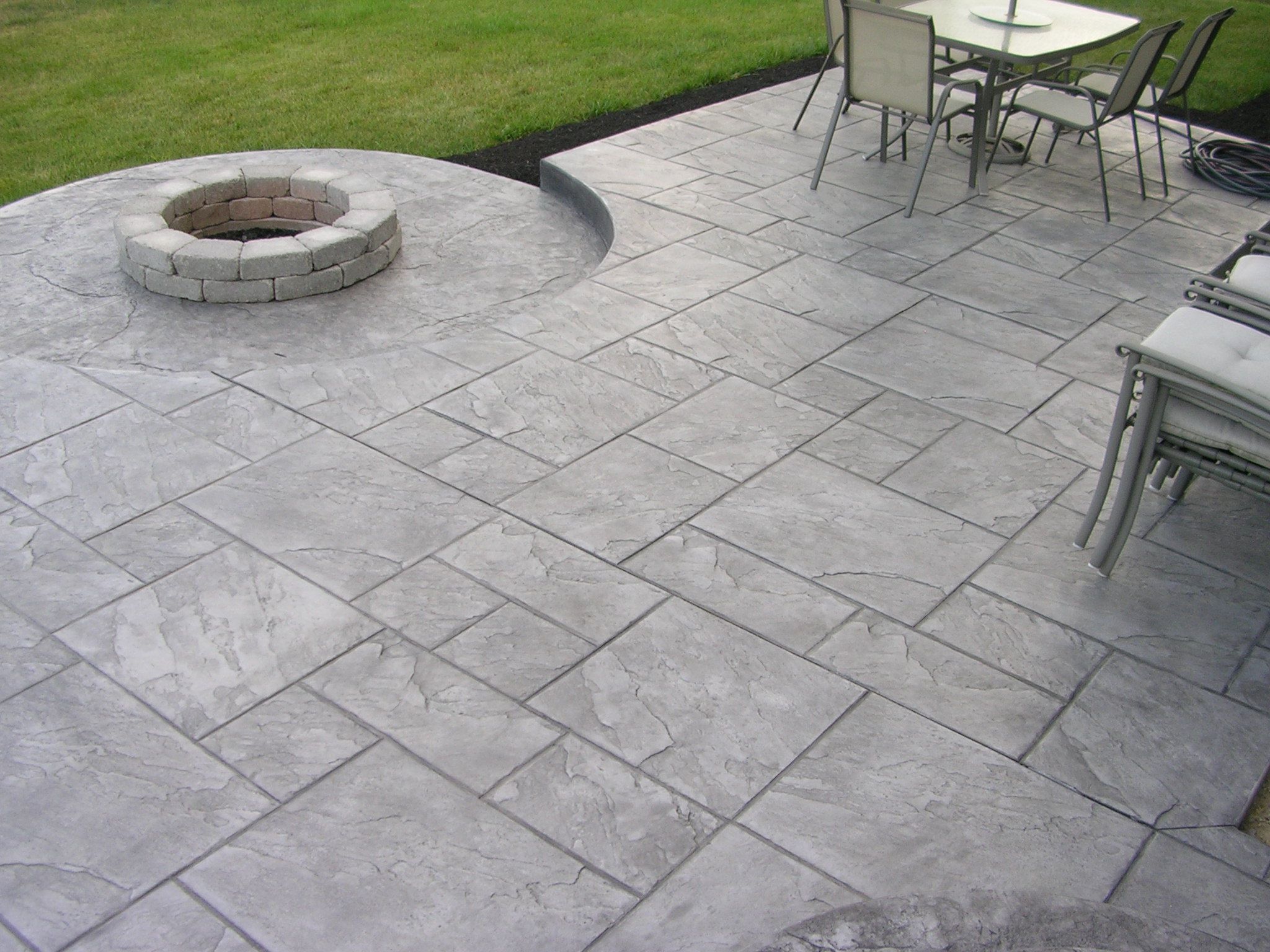 Brushed Backyard Stamped Concrete Patio Ideas — Randolph Indoor and
