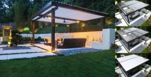 Louvered Patio Cover and Lamps