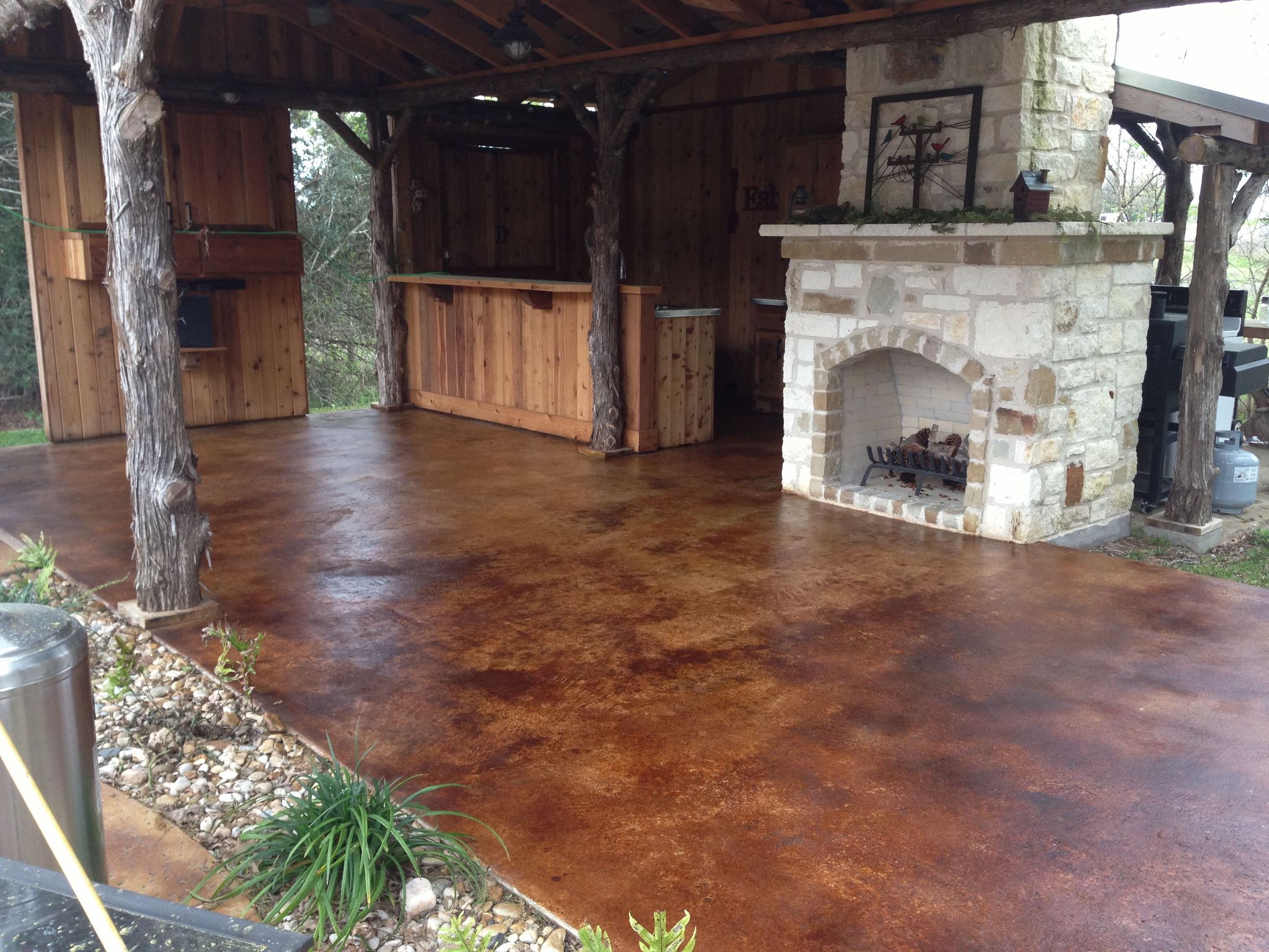 Scored and Stained Concrete Patio Ideas
