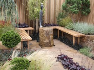 Small Patio Design Ideas with Bench