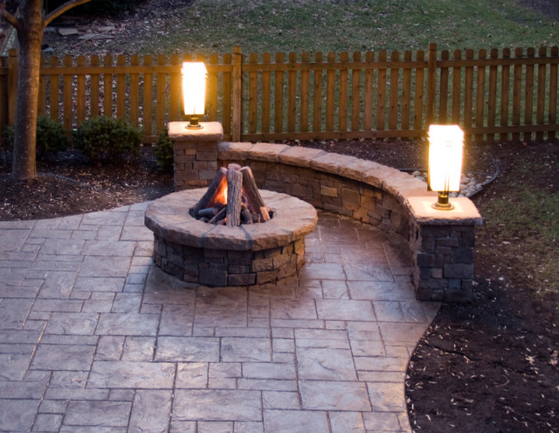 Stamped Concrete Patio Ideas and Arbor