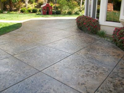Stamped Concrete Patio Ideas and Firepot — Randolph Indoor and Outdoor