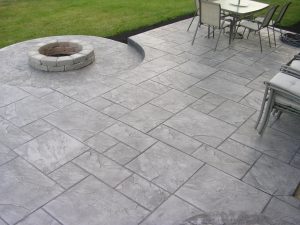 Stamped Patio Ideas with Fire Pit