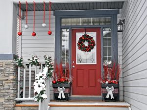 Christmas Artificial Front Porch Topiary
