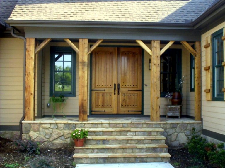 Front Porch With Cedar Columns And Corbels — Randolph Indoor and Outdoor Design