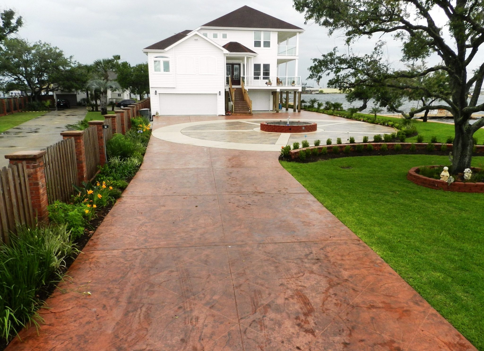Driveway Backyard Stamped Concrete Patio Ideas — Randolph Indoor and