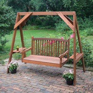 Free Standing Wooden Porch Swing