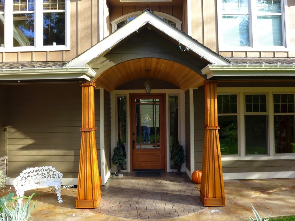 Exterior Porch Columns Square Cedar Wood Look — Randolph Indoor and