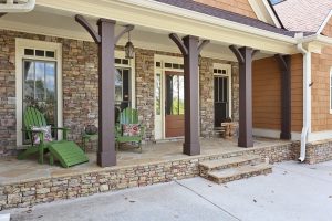 Stone And Cedar Porch Columns