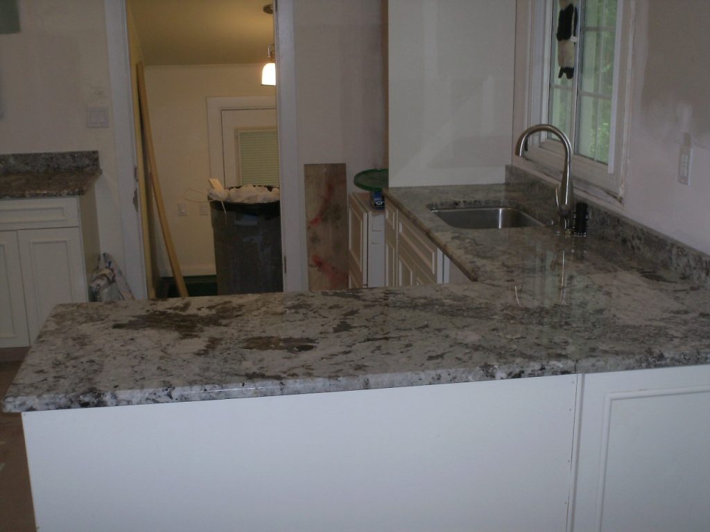 Alaskan White Granite With Tile Backsplash — Randolph Indoor and