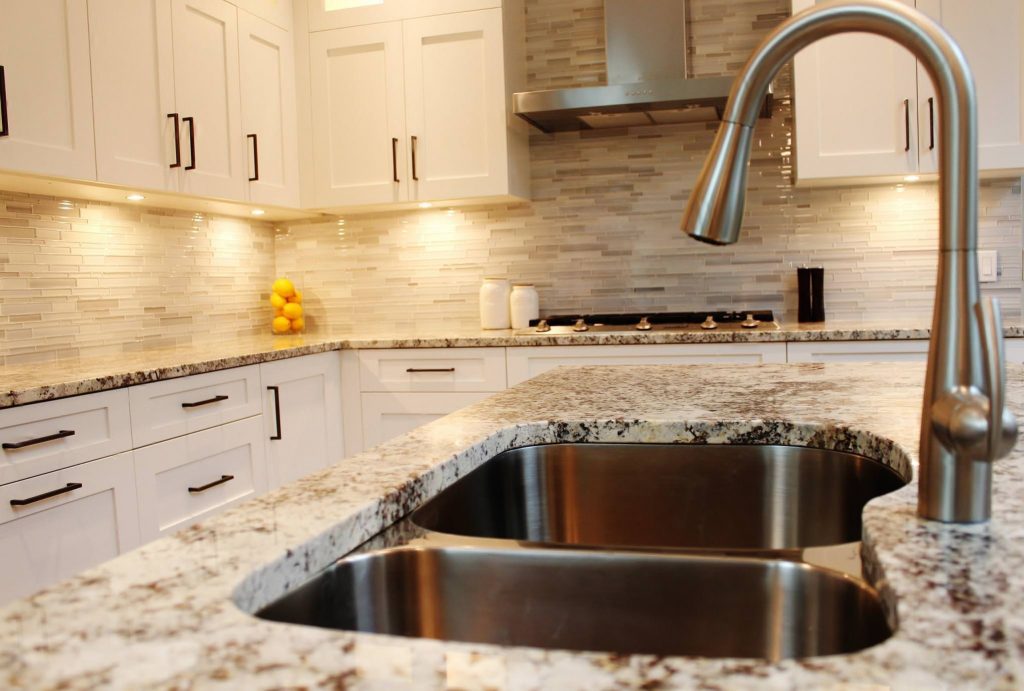Alaskan White Granite With Tile Backsplash — Randolph Indoor and