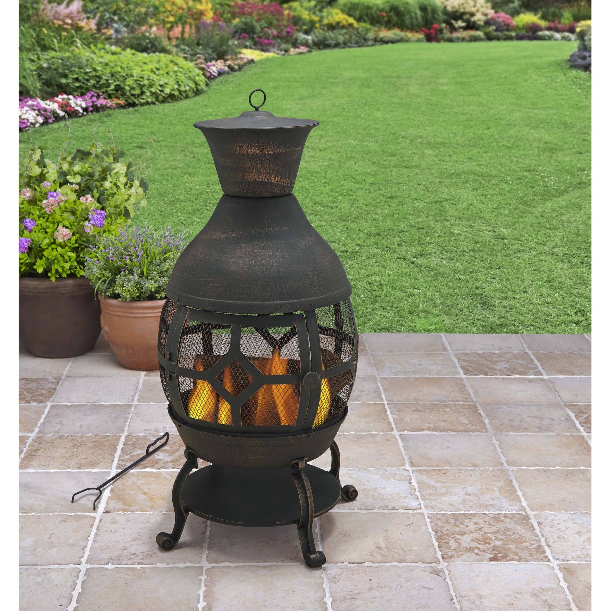 Better Large Clay Chiminea Outdoor Fireplace