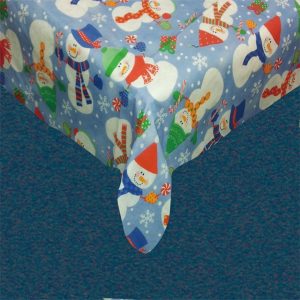 Blue Flannel Backed Vinyl Tablecloth