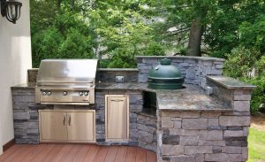 Custom Green Egg Built In Outdoor Kitchen