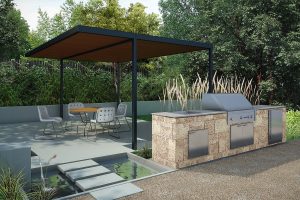 Eldorado Stone Outdoor Kitchen With Fireplace