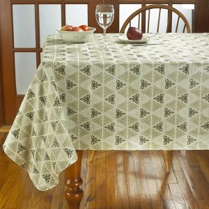 Flannel Backed Rectangular Solid Color Vinyl Tablecloth
