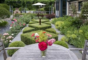 Focal Point In Landscaping With Boxwood